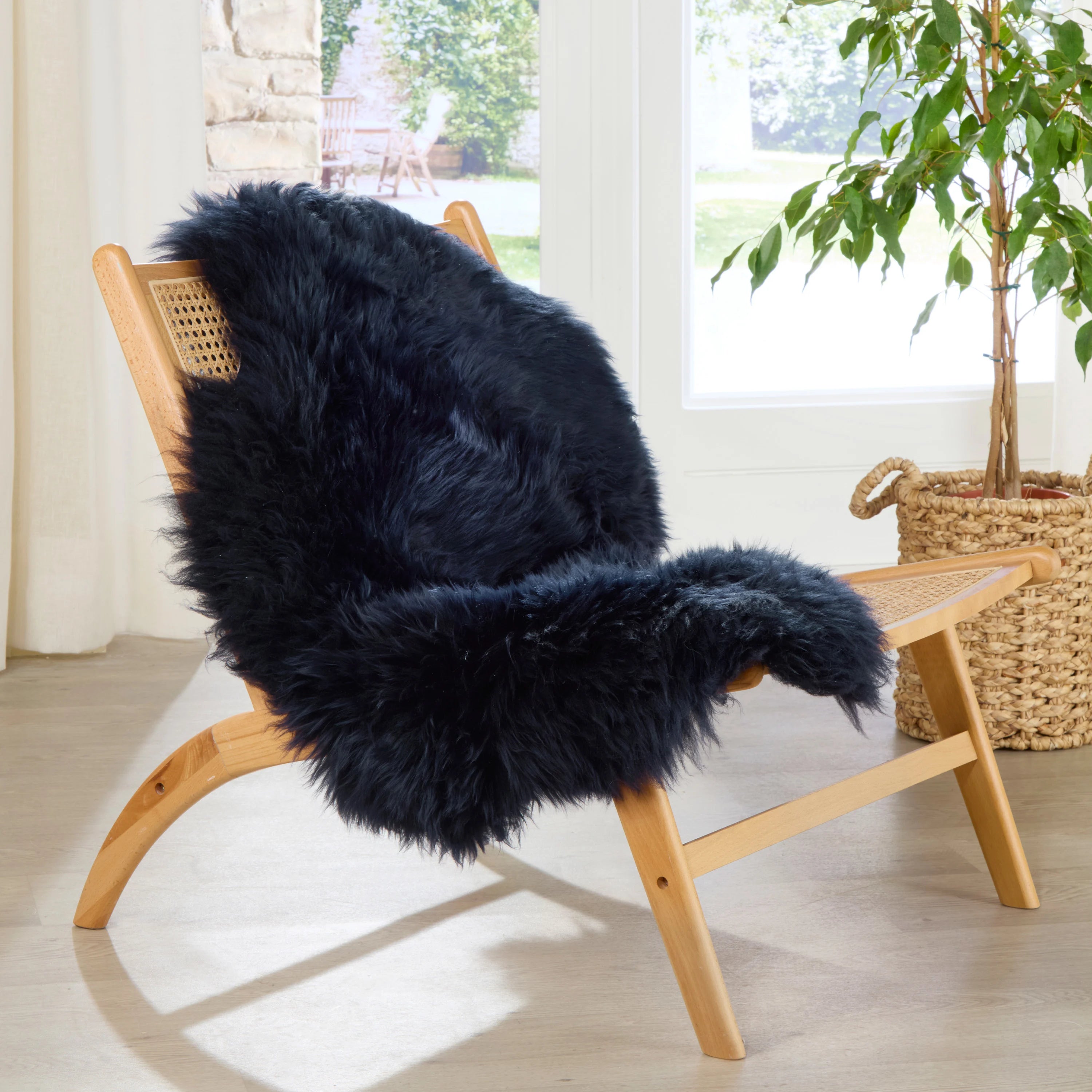 Premium Navy Blue Sheepskin Rug